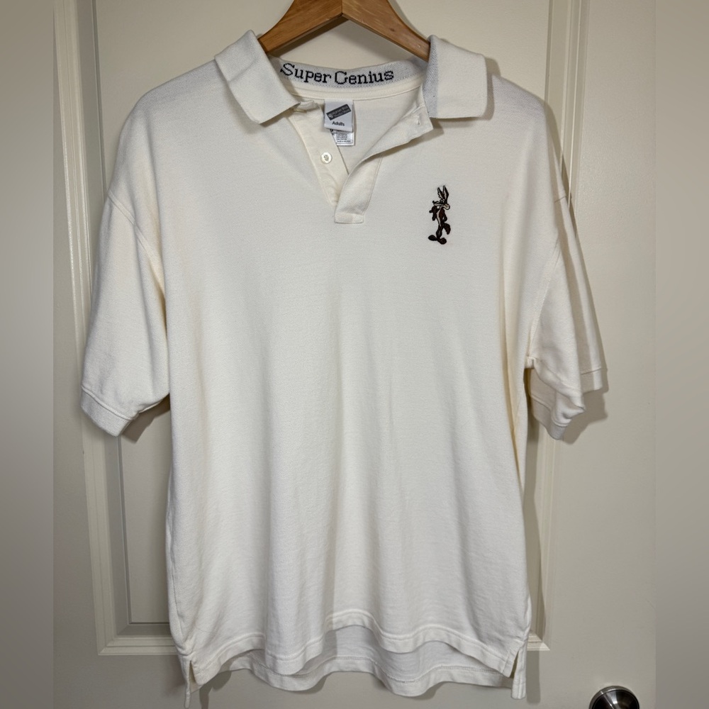 Vintage 1999 Warner Bros Wile E. Coyote Polo Shirt Size L